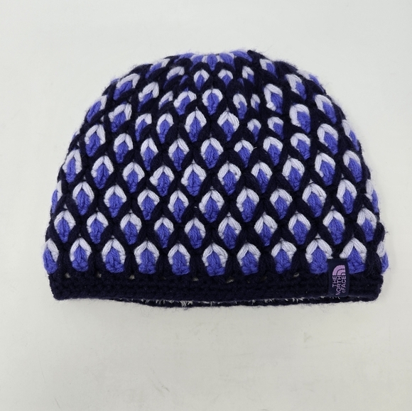 THE NORTH FACE FLEECE LINED KNITWEAR BEANIE HAT CAP CROCHET DESIGN UNISEX OS - Picture 1 of 11